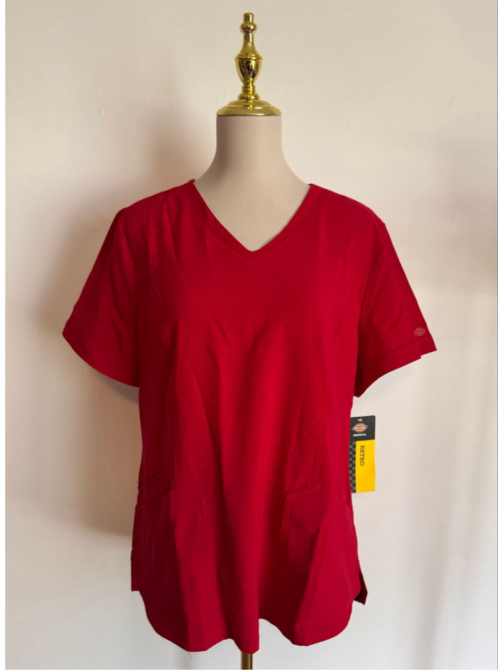 Women's Dickies Medical Scrub Top Red Size Large